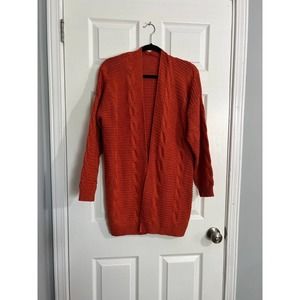 Women's Rust Long Open-Front Cardigan Size 1XL